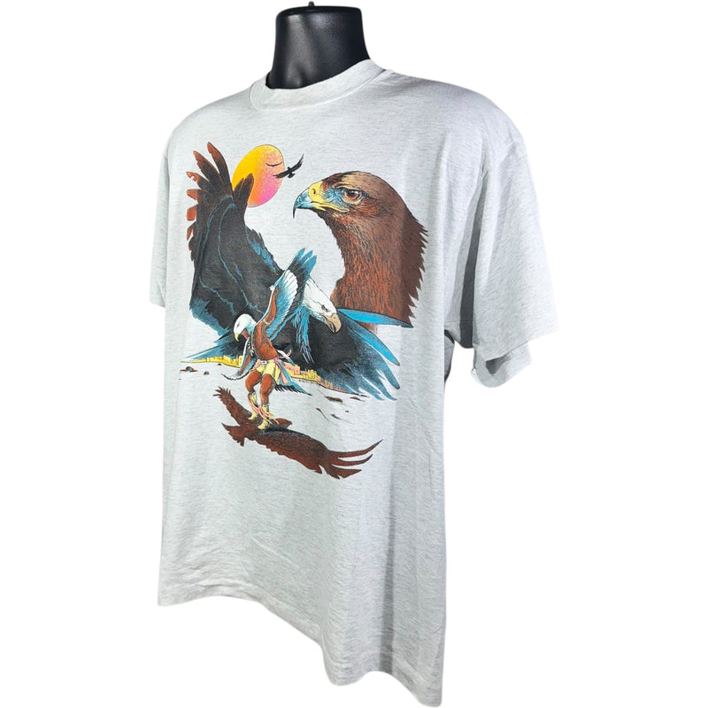 Vintage Eagle Native American Nature Art Tee 90s