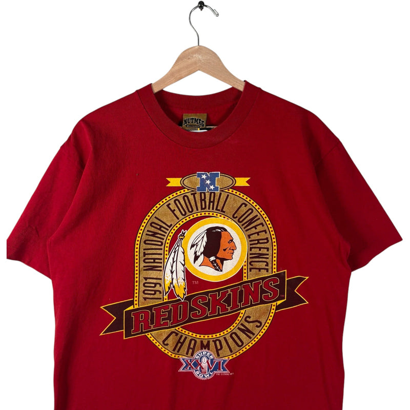 Vintage Nutmeg Washington Redskins Conference Champs Tee 1991