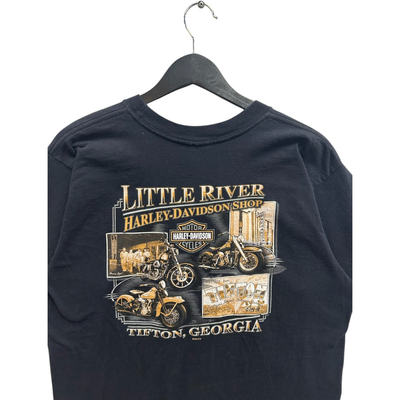 Vintage Harley Davidson Chest Spellout Tifton Georgia Tee