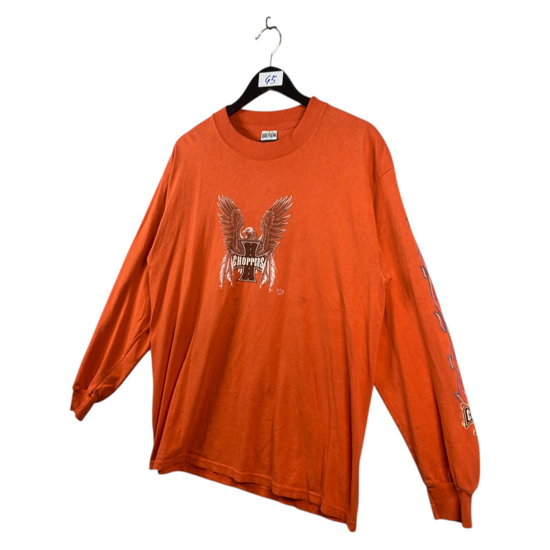 Vintage Choppers Eagle Flames Long Sleeve T-Shirt