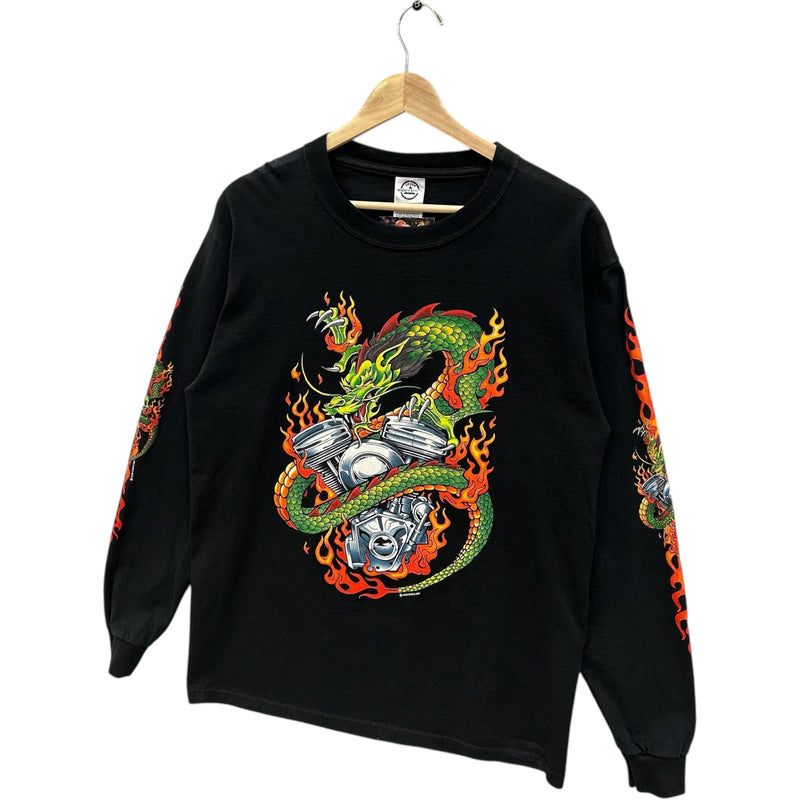 Vintage Y2K Dragon Long Sleeve Sleeve Print Tee