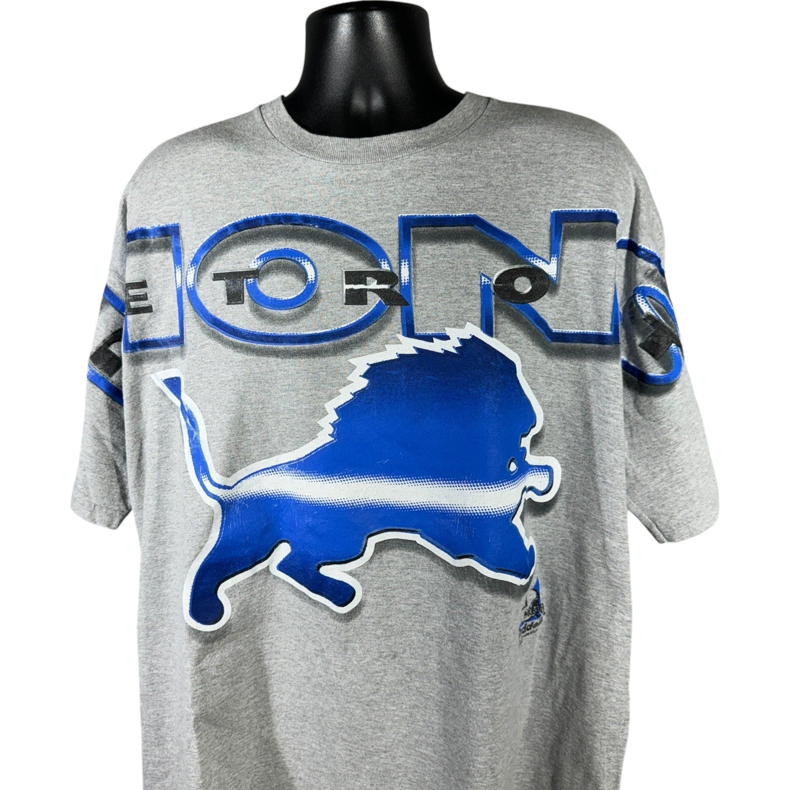 Vintage Detroit Lions Logo Spellout NFL Tee 90s