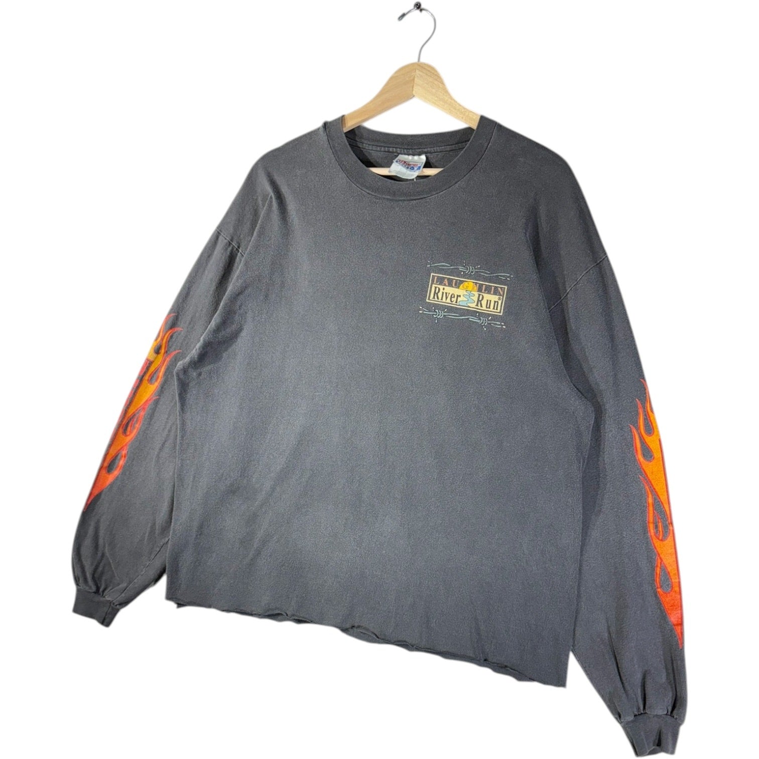 Vintage Laughlin River Run Biker Flames Long Sleeve T-Shirt