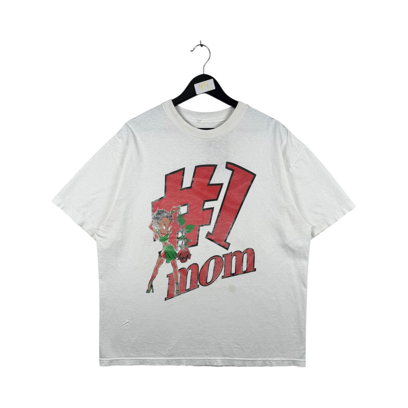Vintage #1 Mom Betty Boop Style Cartoon Graphic T-Shirt