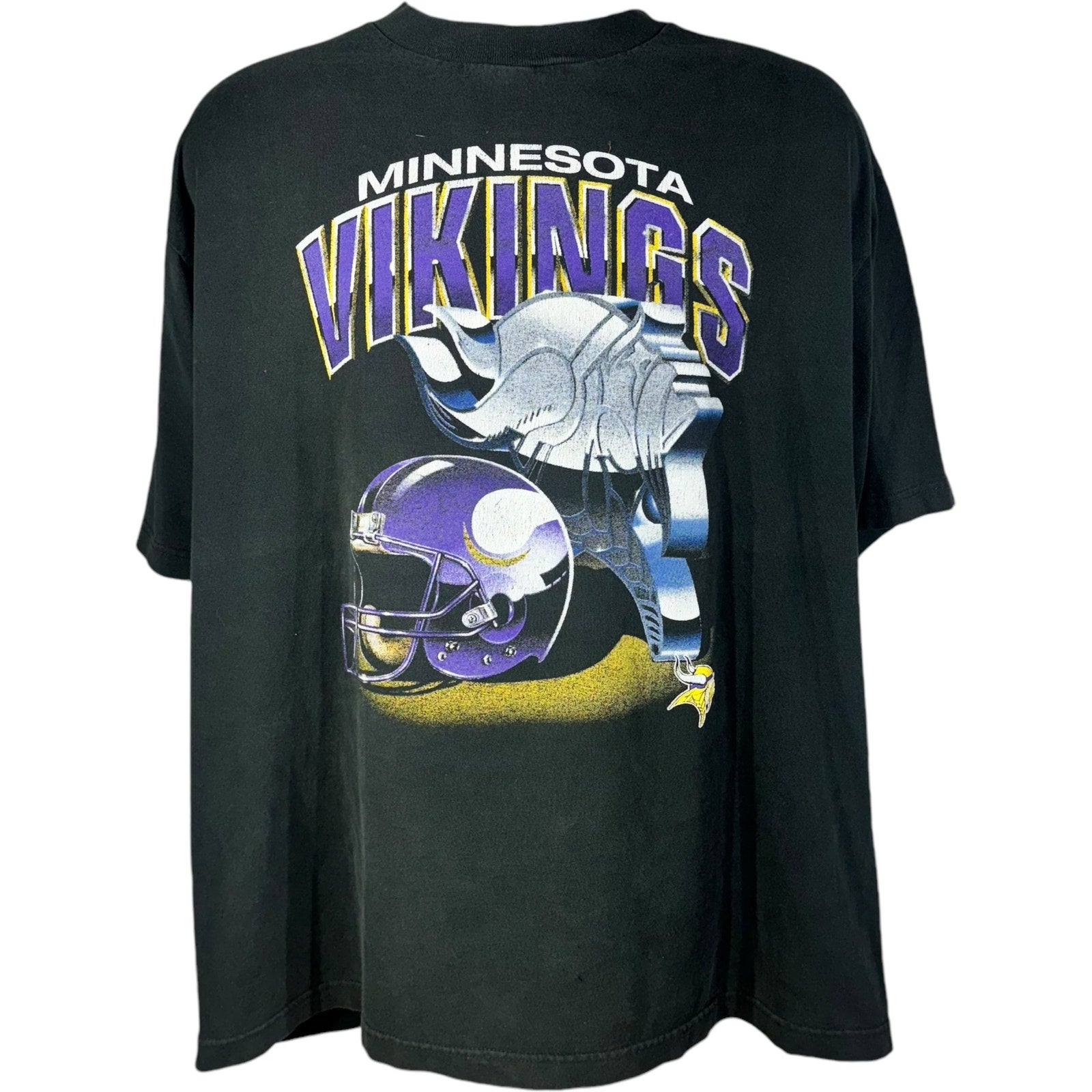 Vintage Minnesota Vikings Big Helmet & Logo Tee 90s