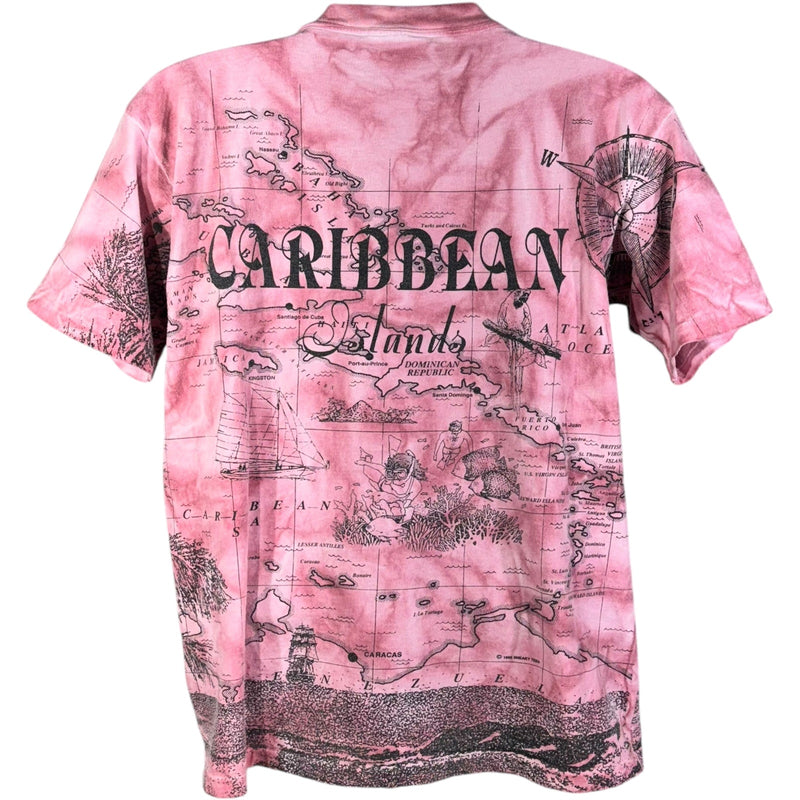 Vintage Caribbean Island Souvenir AOP Tie Dye Tee 90s