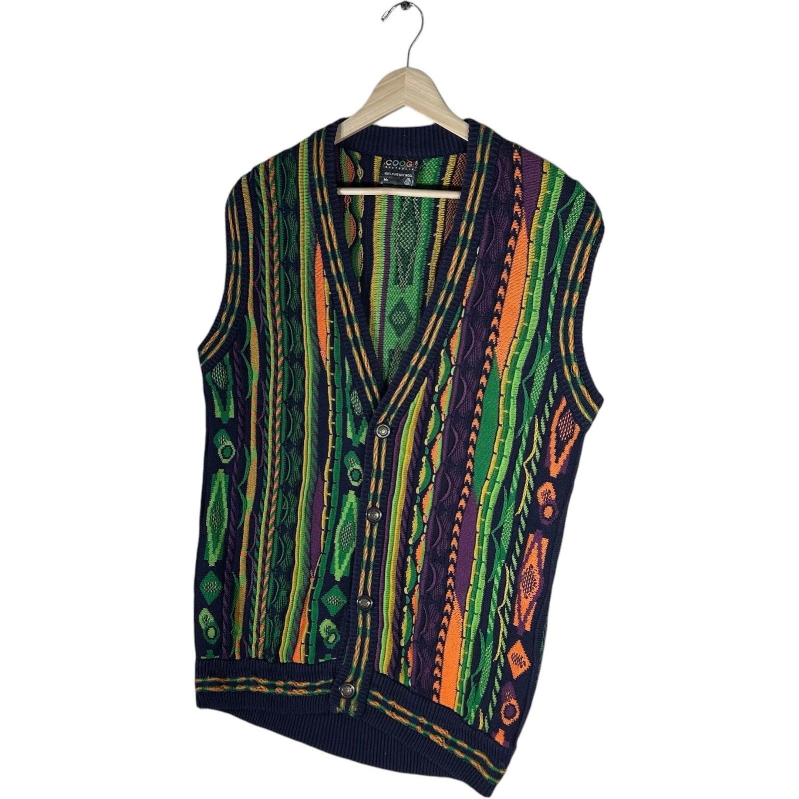 Vintage Coogi Wool 3D Knit Sweater Vest