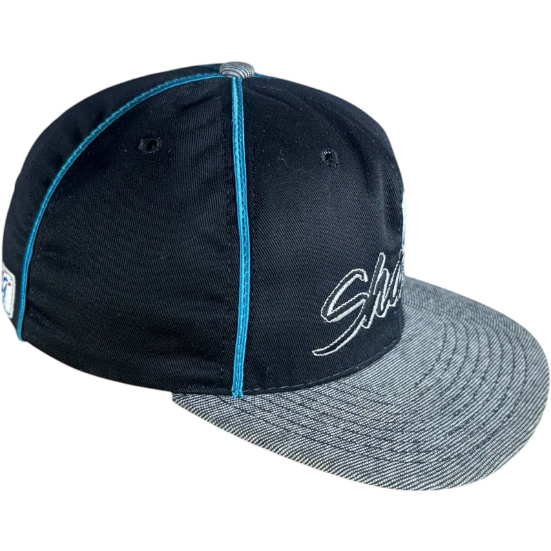 Vintage San Jose Sharks NHL Spellout Snapback Hat 90s