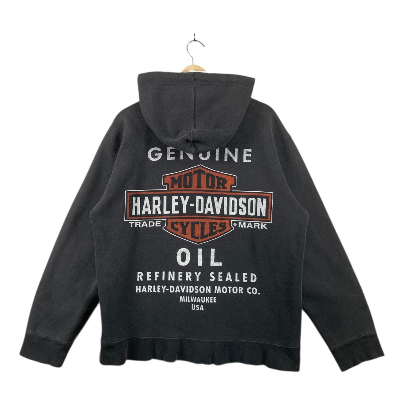 Vintage Harley Davidson Bar & Shield Oil Hoodie