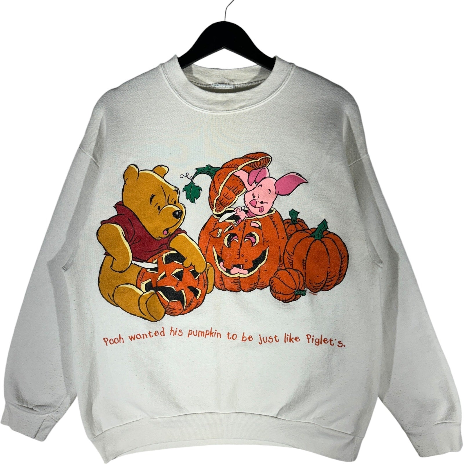 Vintage Pooh & Piglet with Pumpkins Crewneck