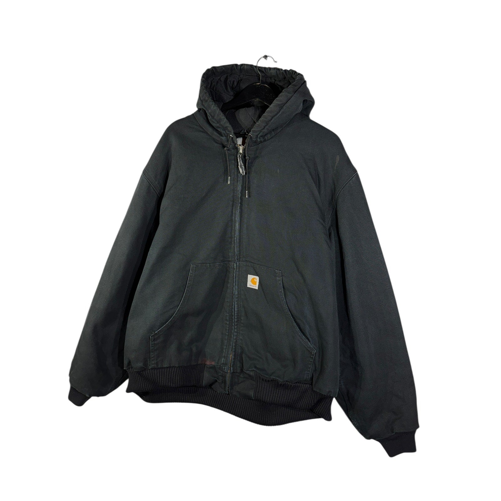 Vintage Carhartt Canvas Hooded Full Zip Quilted Workwear Jacket