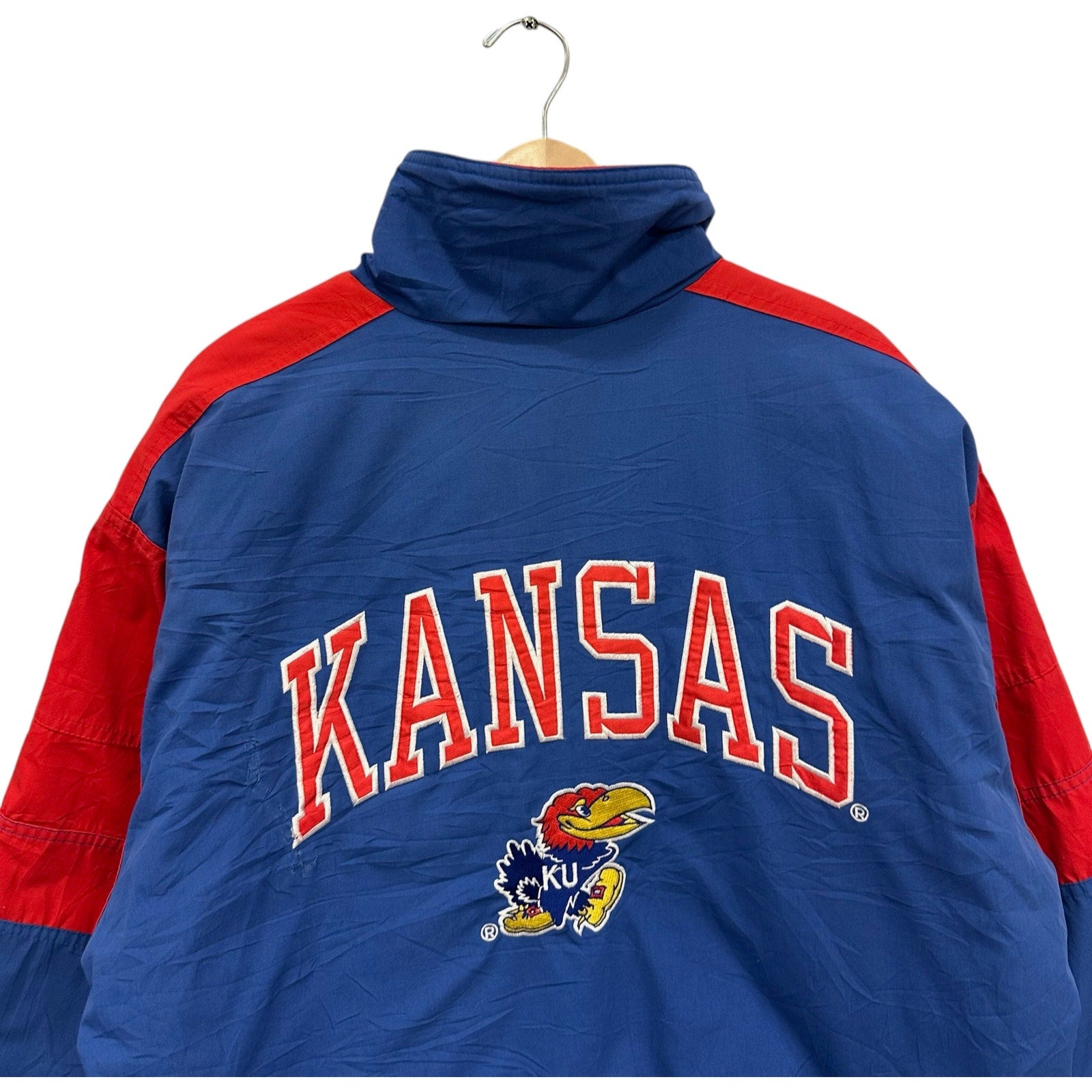 Vintage University Of Kansas Embroidered Puffer Jacket