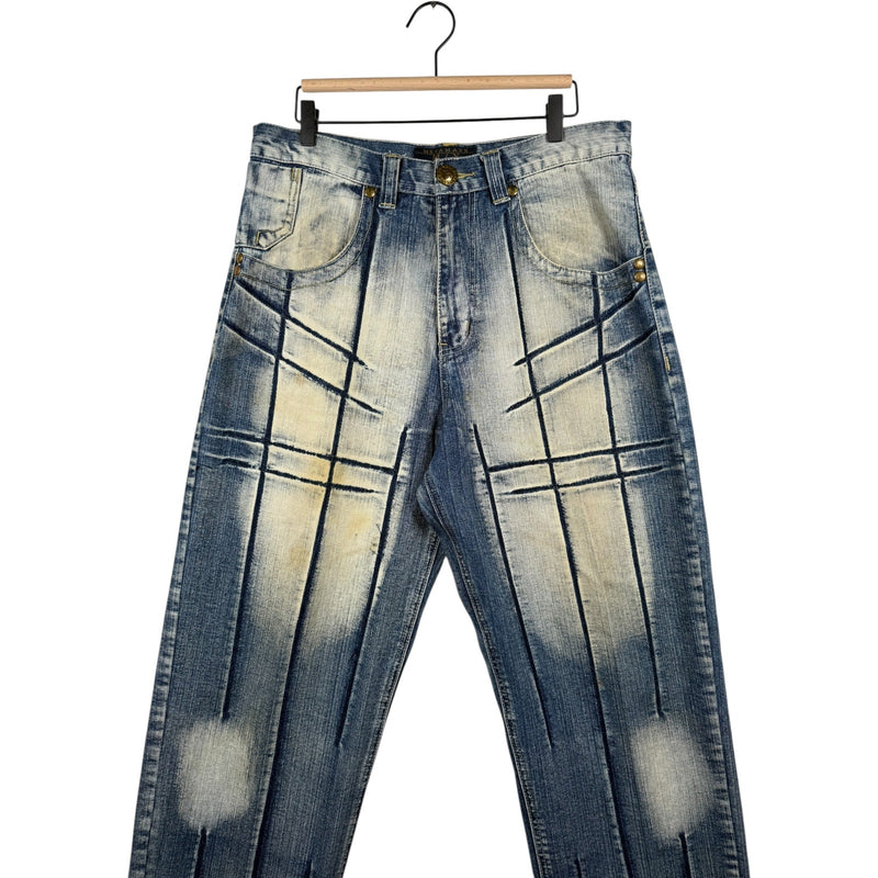 Vintage M/X Straight Leg Bleach Wash Denim Jeans 34x34