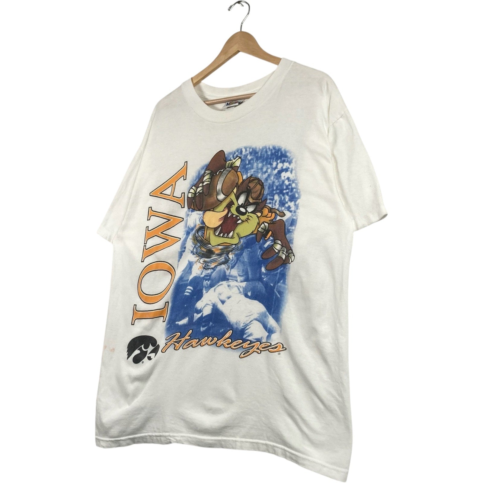 Vintage Looney Tunes Taz Iowa Hawkeyes Football Tee