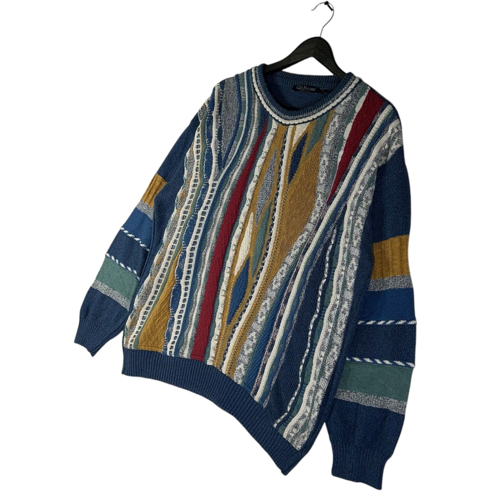 Vintage Gio Ferrari 3D Knit Striped Sweater