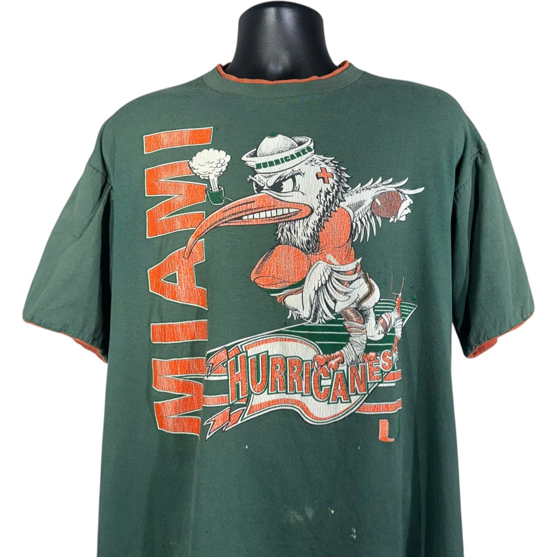 Vintage University Of Miami Hurricanes Mascot Tee 90s