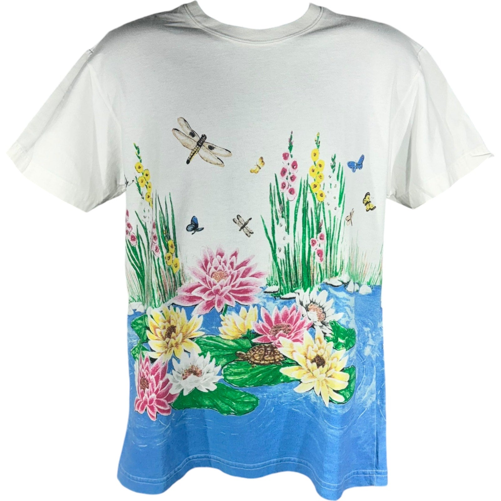 Vintage Water Color Pond Nature AOP Tee 90s