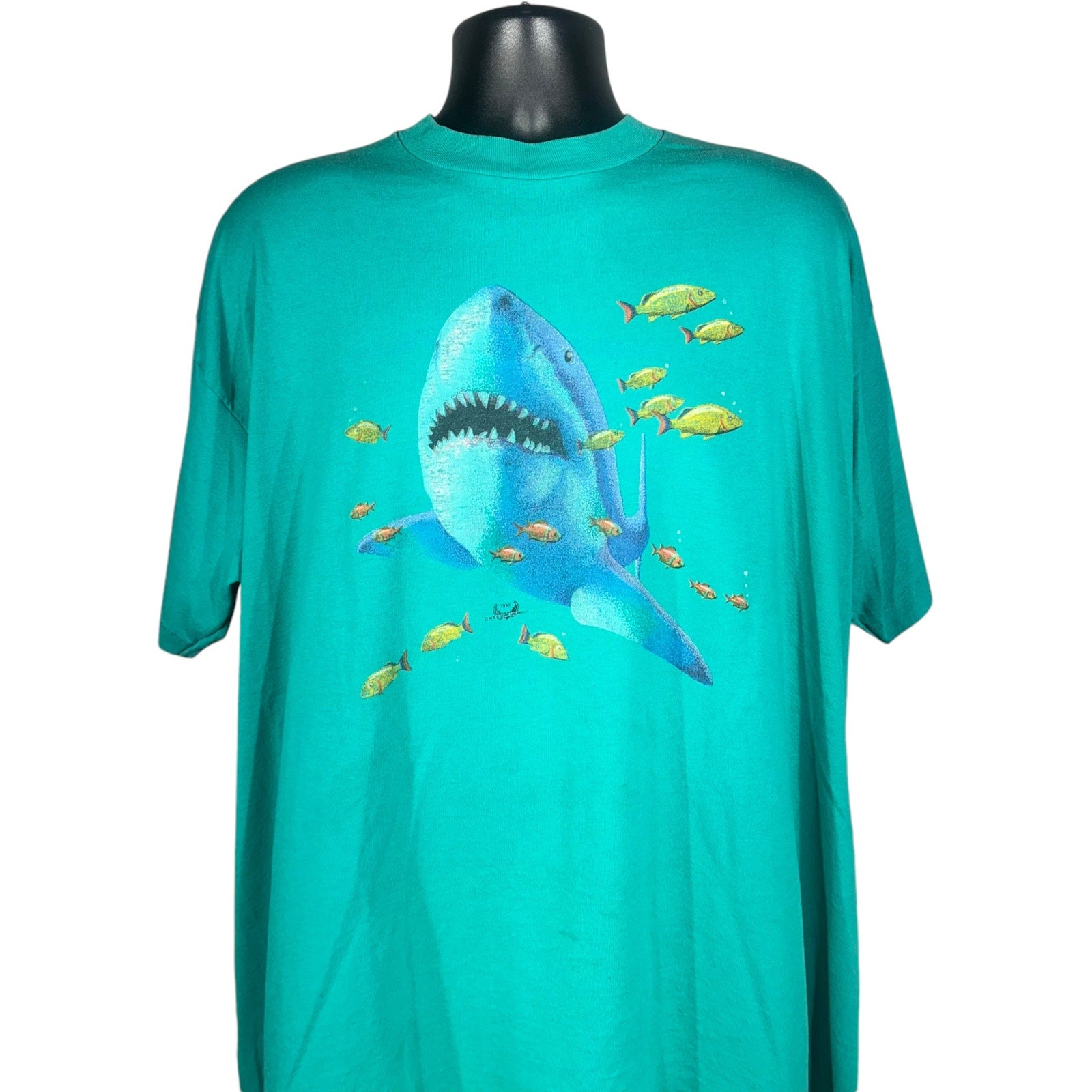 Vintage Shark Amongst Fishes Nature Tee