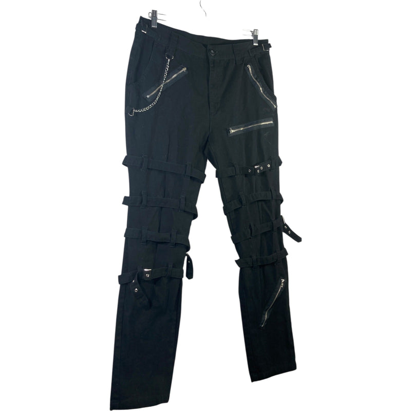 Vintage Gothic Chain Buckle Straps Cargo Pants 34x30