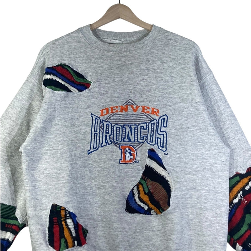 Vintage Denver Broncos Southwestern Patchwork NFL Crewneck