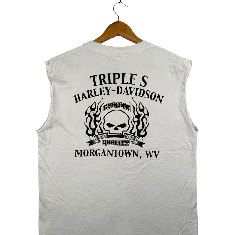 Vintage Harley-Davidson Morgantown WV Skull Muscle Tee Tank Top