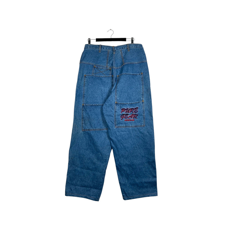 Vintage Pure Gear Embroidered Wide Leg Denim Jeans 34x28