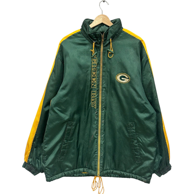 Vintage Green Bay Packers Spellout NFL Puffer Jacket Medium