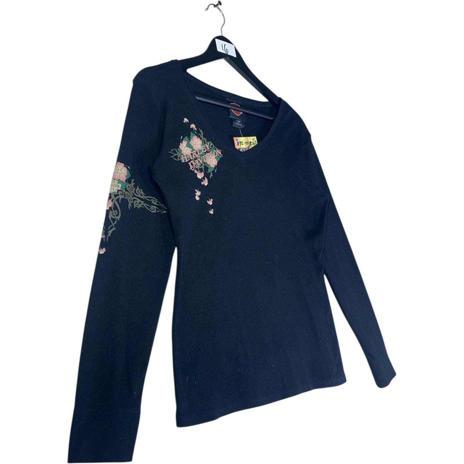 Vintage Women's Harley Davidson V-Neck Long Sleeve