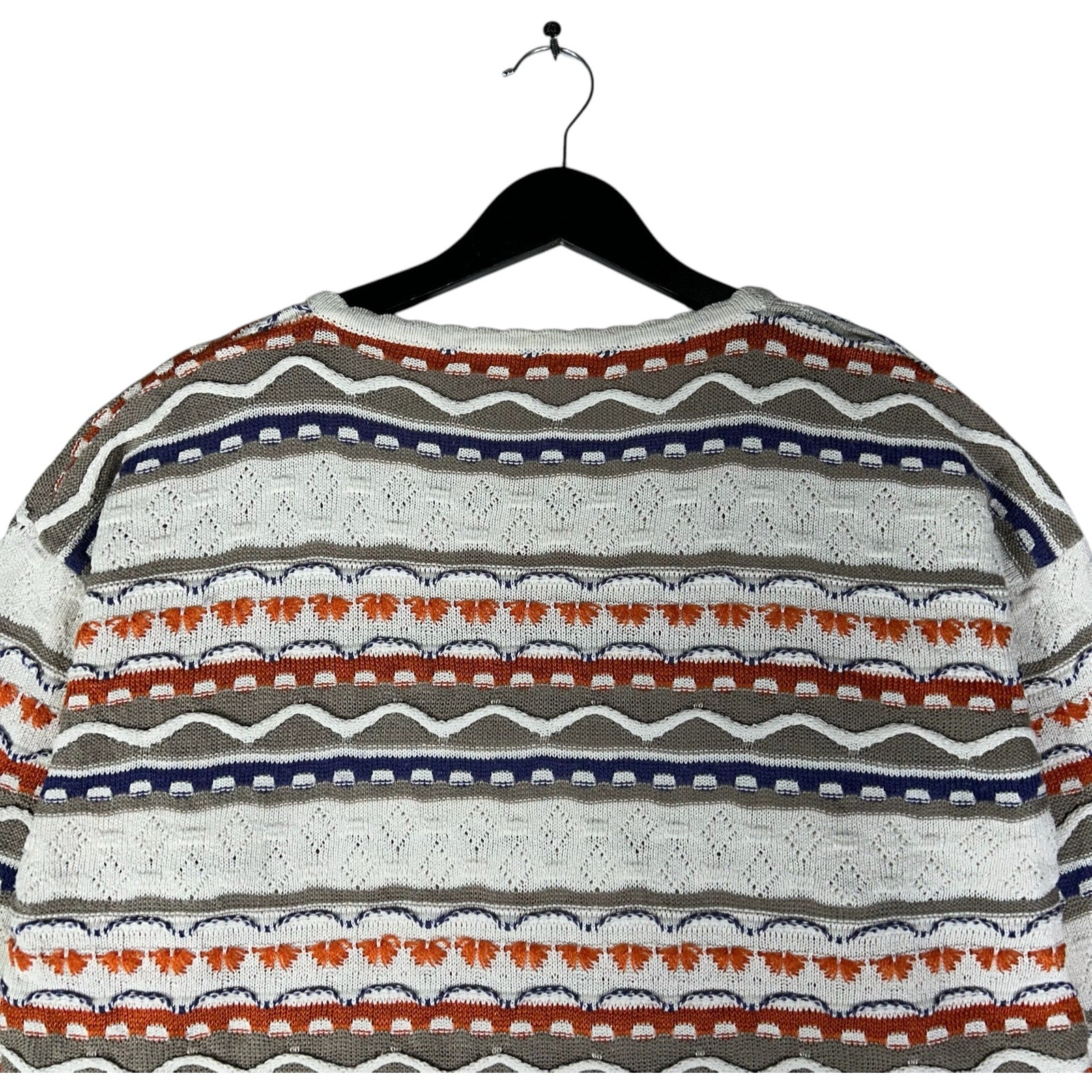 Vintage 3D Knit Striped Sweater