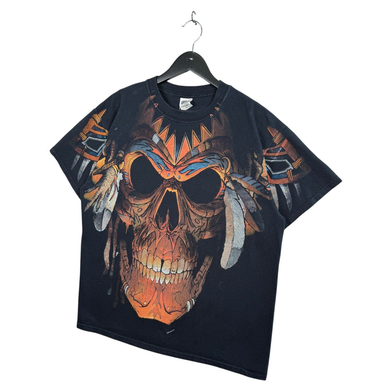 Vintage Anvil Blue Bar Skull T-Shirt