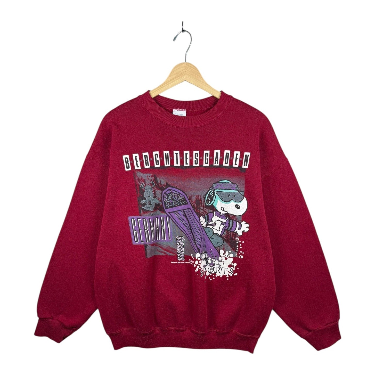 Vintage Snoopy Berchtesgaden Snowboarding Crewneck