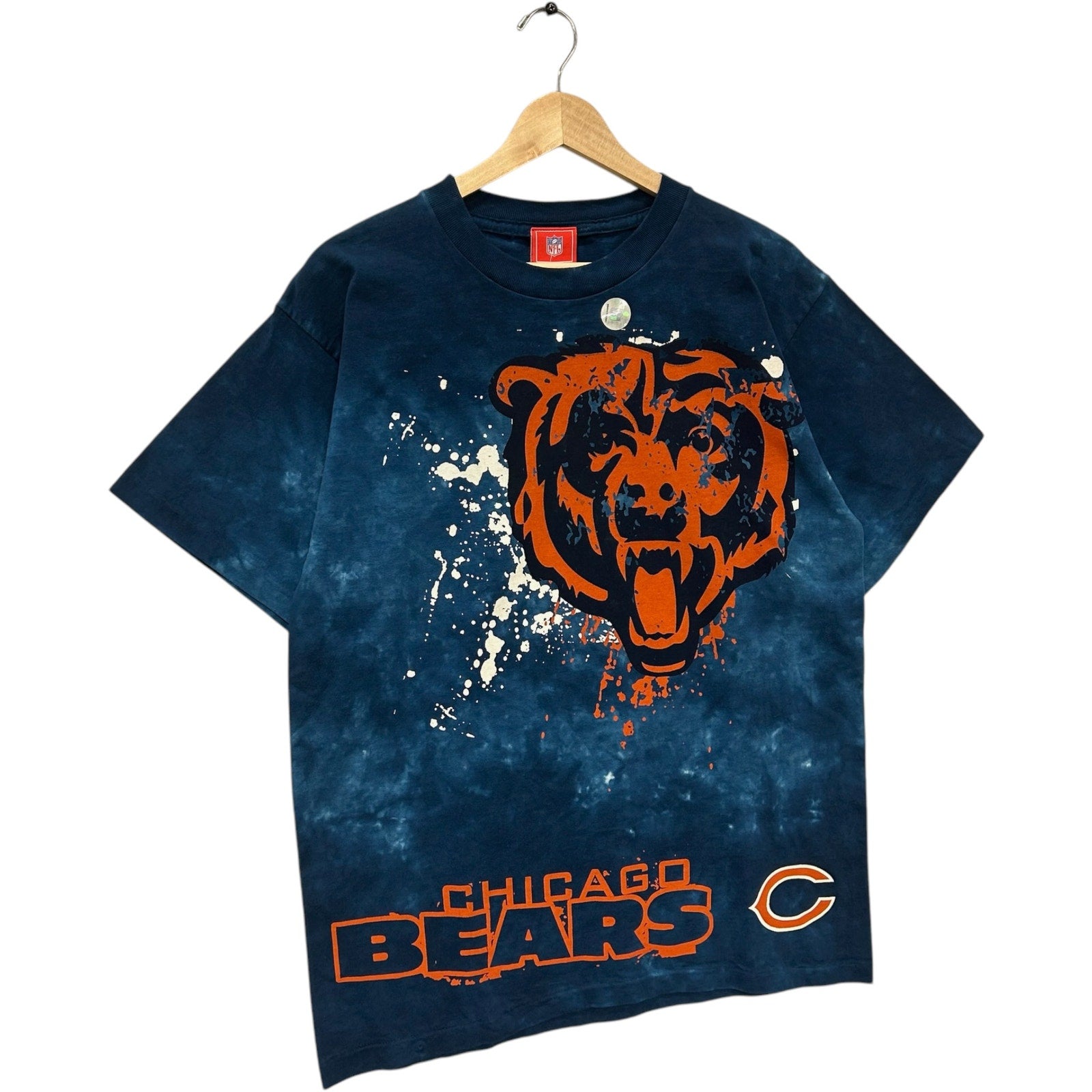 Vintage Chicago Bears Large Bear Tie Dye NFL Tee NWT