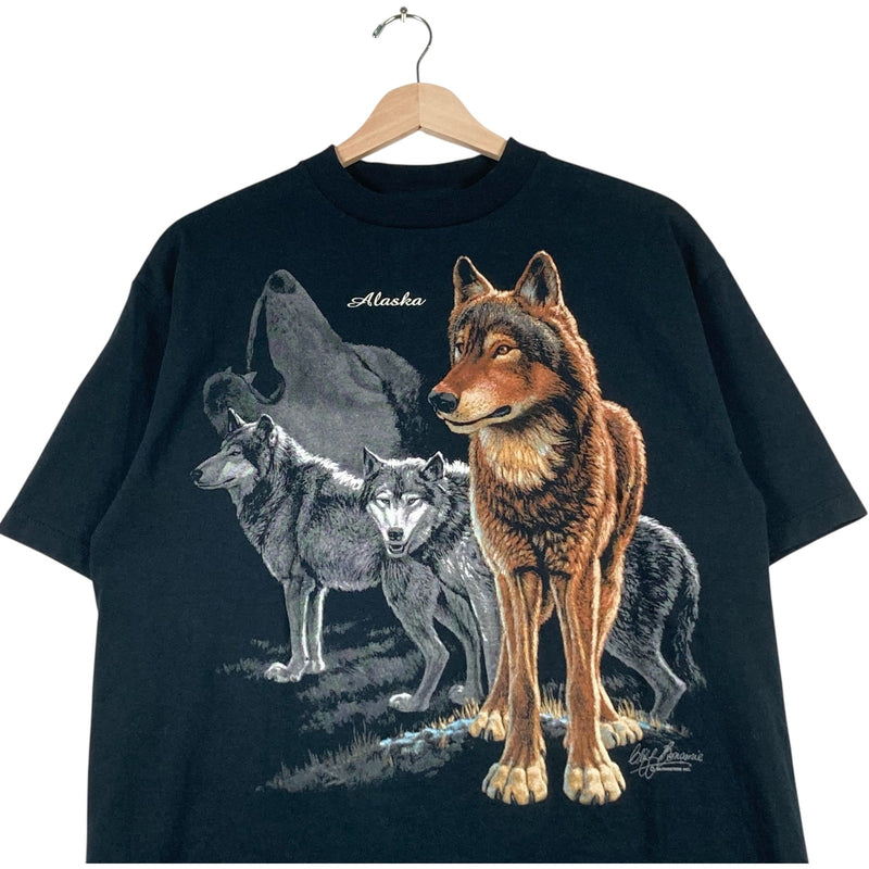 Vintage Howling Wolves Alaska Souvenir Tee