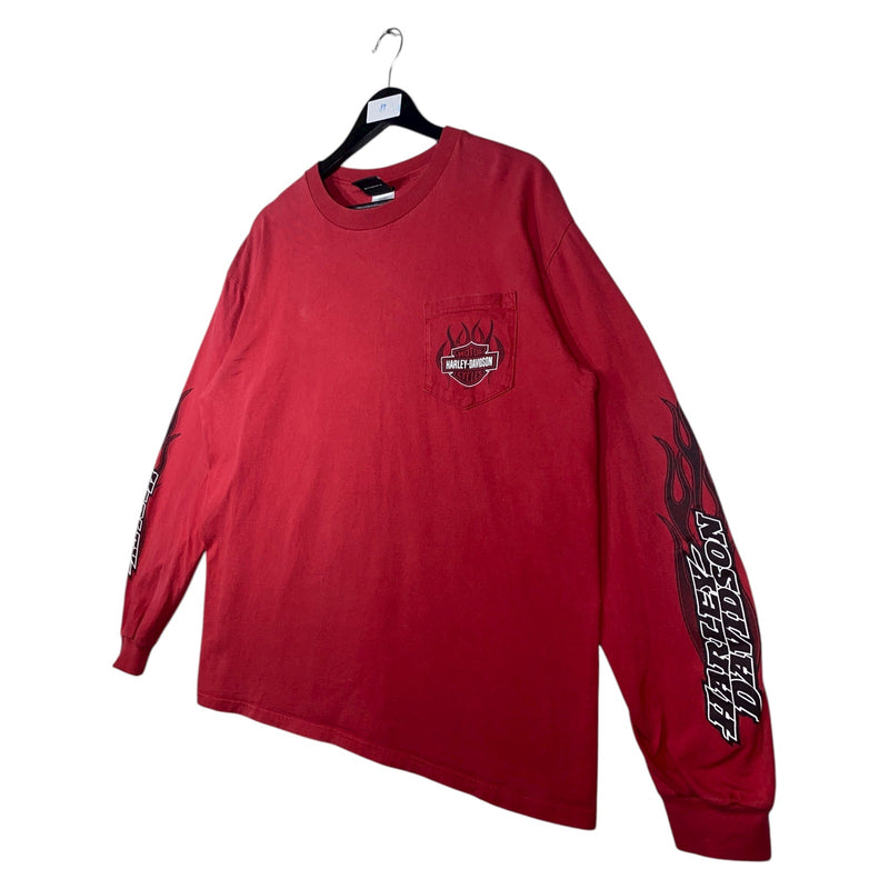 Vintage Harley Davidson Graphic Pocket Long Sleeve T-Shirt