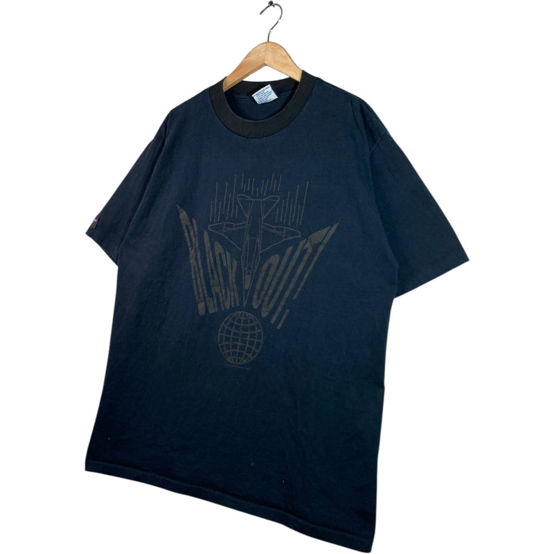 Vintage Black Out Stealth Bomber Plane Graphic T-Shirt