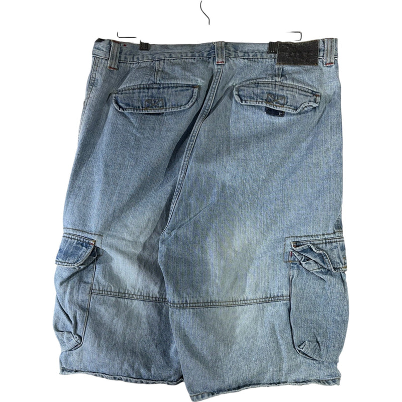 Vintage Bugle Boy Wide Leg Denim Cargo Shorts 38