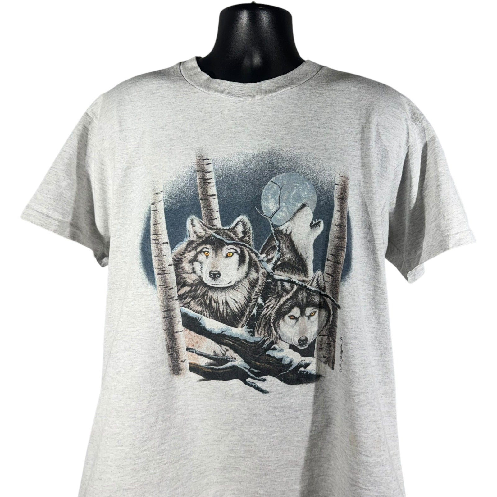 Vintage Wolves Nighttime Wilderness Graphic Tee