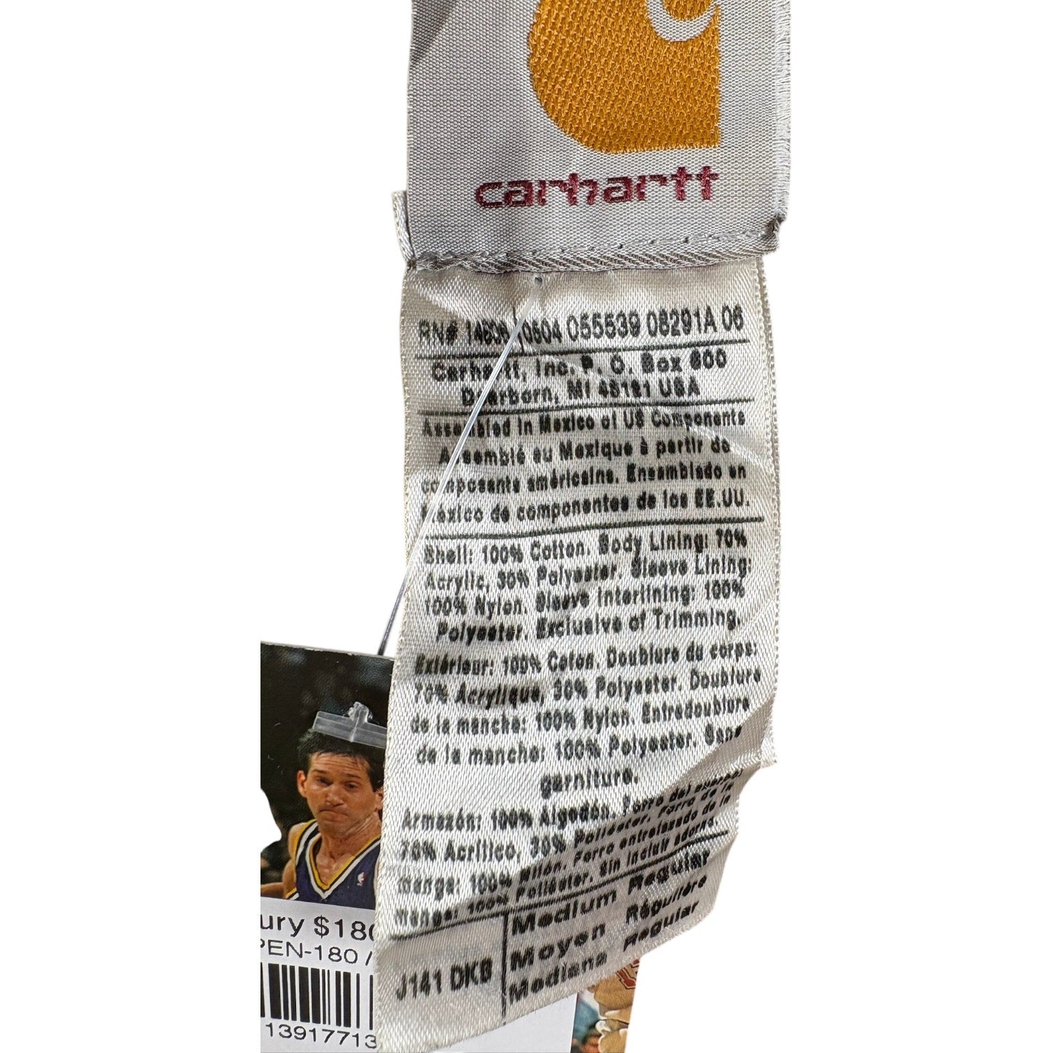 Vintage Carhartt Sandstone Sherpa Lined Hoodie Workwear Jacket