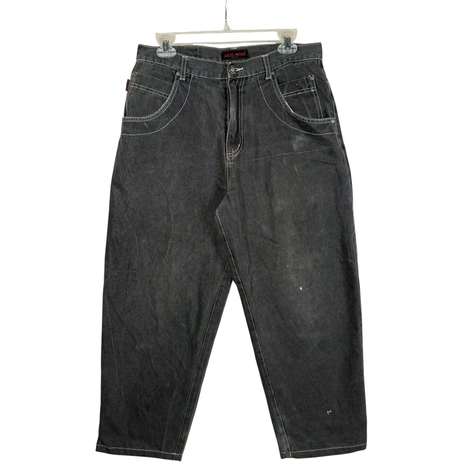 Vintage Axel News Baggy Bulldog Graphic Denim Jeans 32
