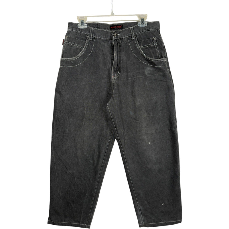 Vintage Axel News Baggy Bulldog Graphic Denim Jeans 32