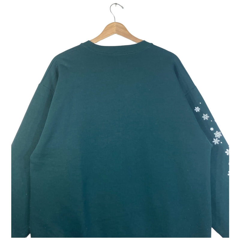 Vintage Winter Cats Snowflake Crewneck