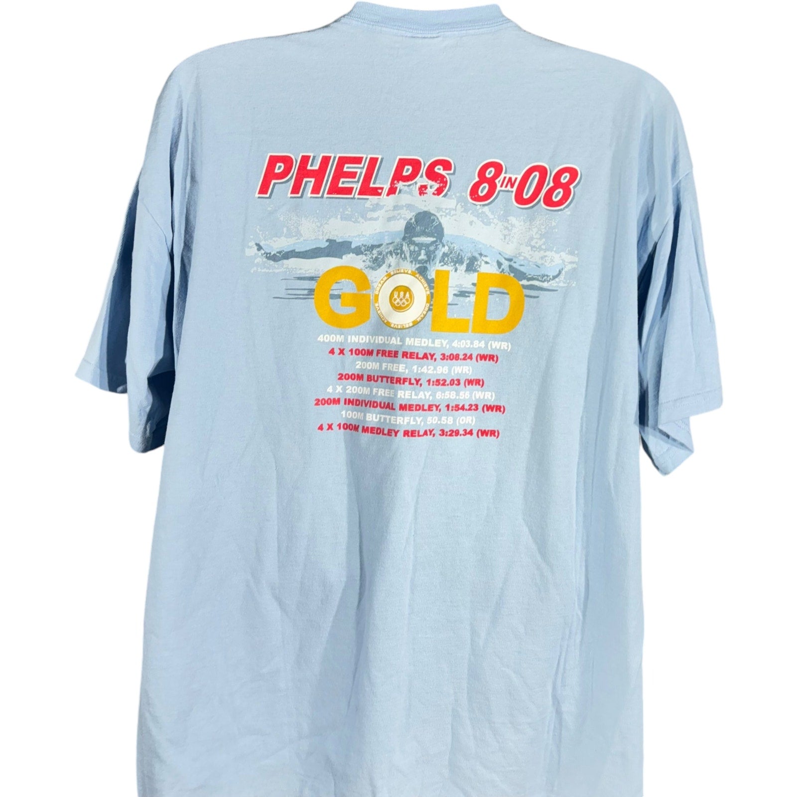 Vintage USA Olympics Michael Phelps Gold "8 in 08" Tee