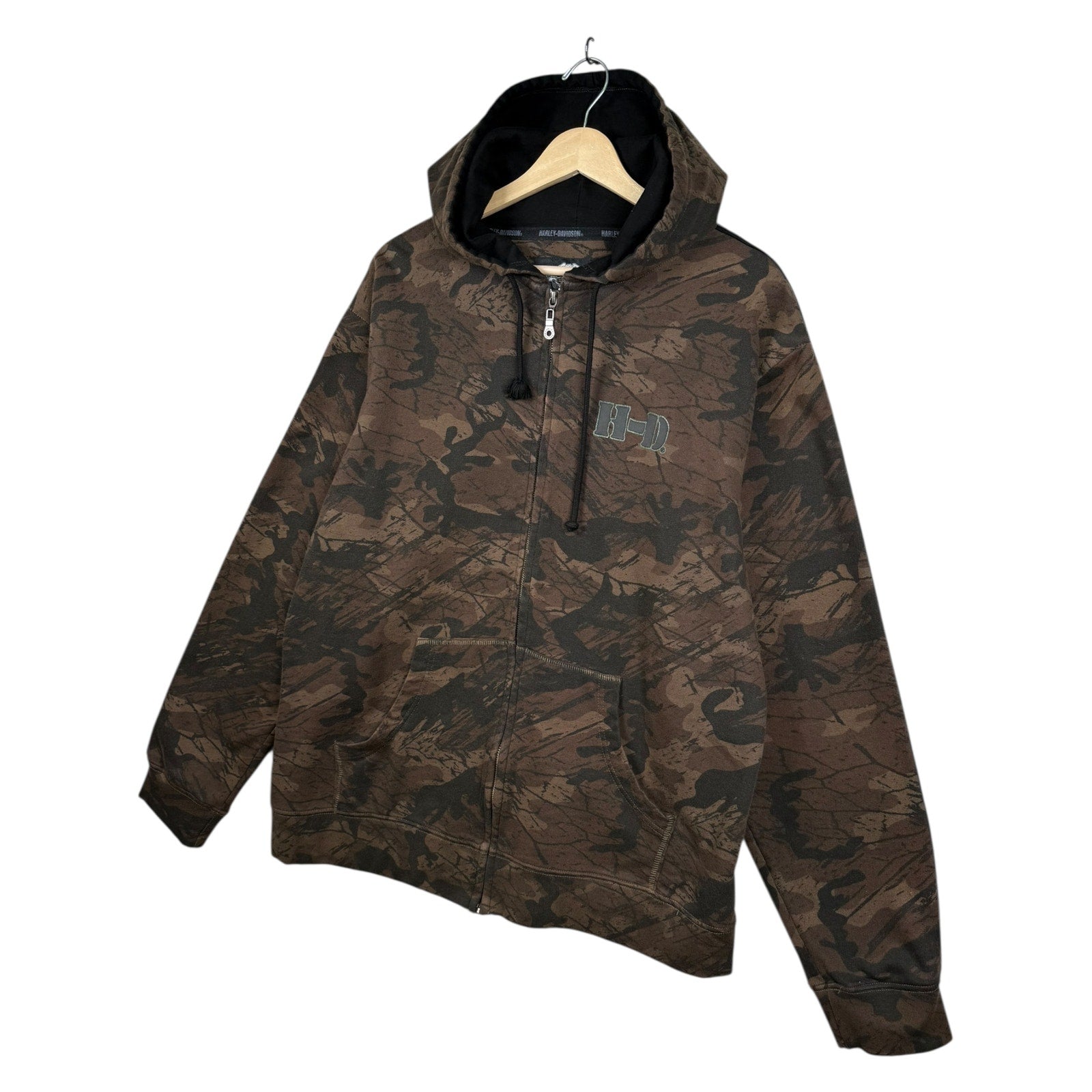 Vintage Harley Davidson Camo Full Zip Hoodie