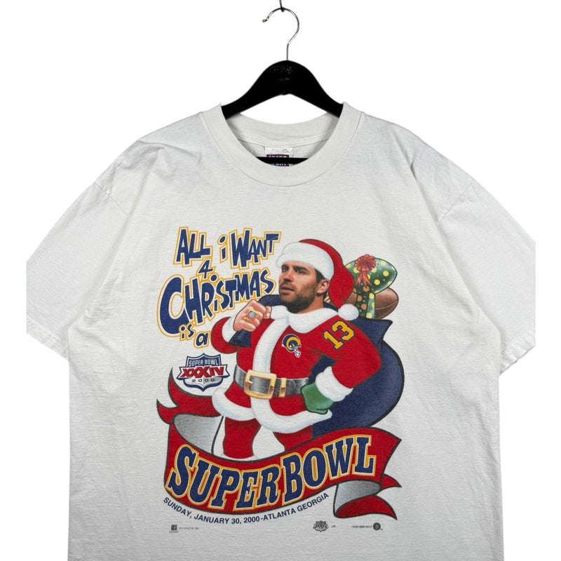 Vintage Super Bowl XXXIV Christmas Santa T-Shirt