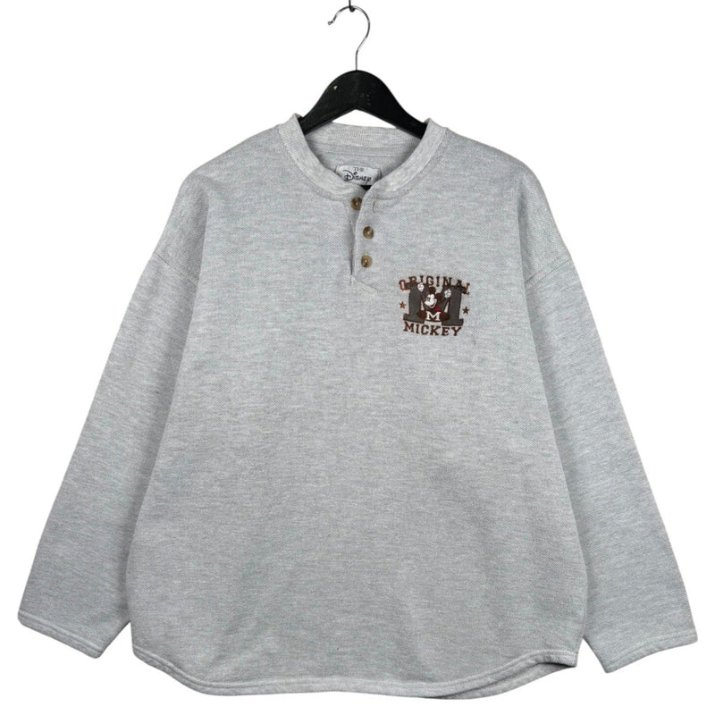 Vintage Disney Original Mickey Mouse Henley Long Sleeve