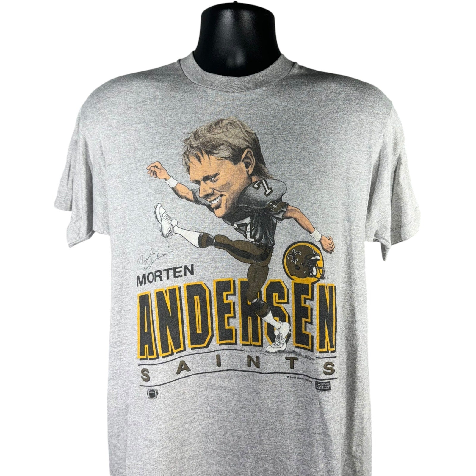 Vintage New Orleans Saints Morten Andersen Caricature Tee