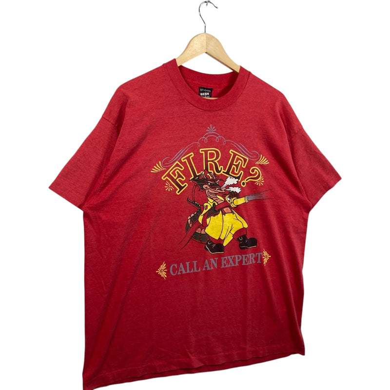 Vintage "Fire? Call An Expert!" Firefighter Dragon Tee