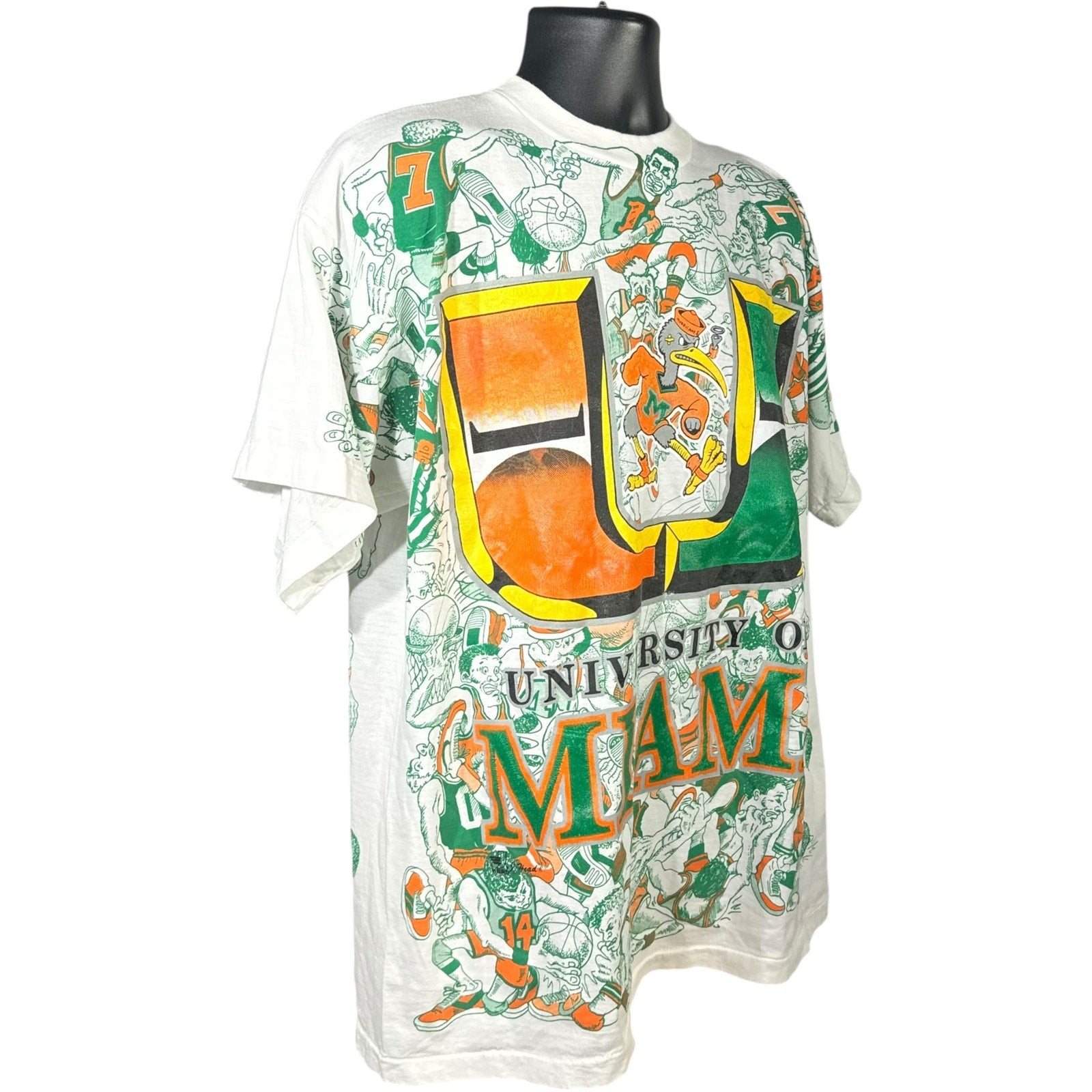 Vintage University Of Miami Hurricanes All Over Print Tee