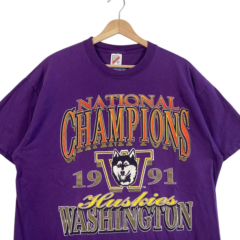 Vintage University Of Washington Huskies National Champions Tee 1991