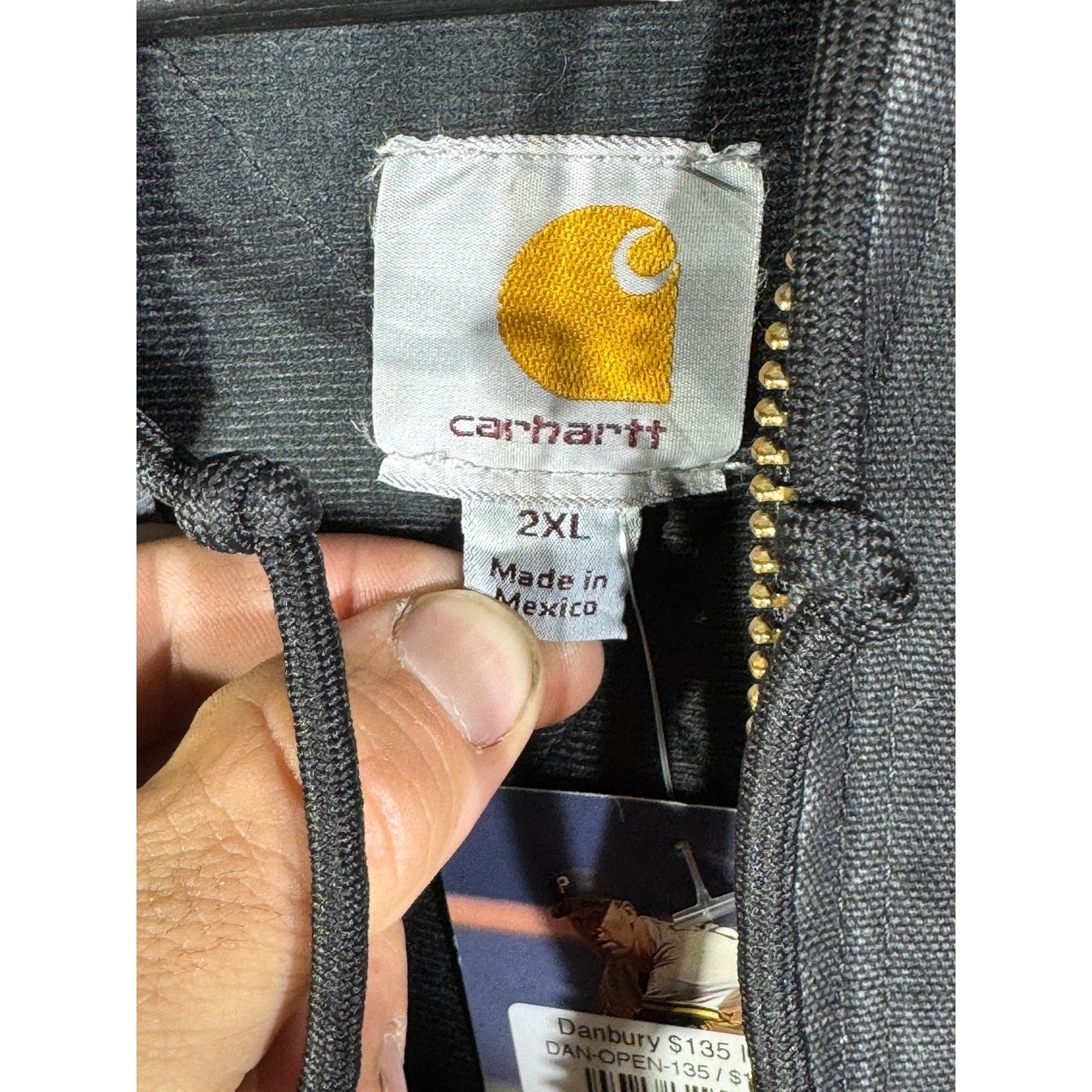 Vintage Carhartt Canvas Hooded Full Zip Workwear Jacket